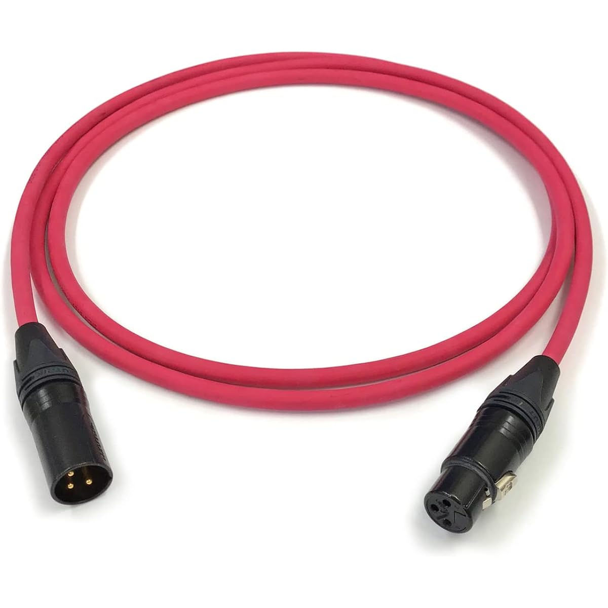 Pro Cable Microphone Cable BELDEN 8412 NEUTRIK Plug 3 Colors (15.0m, XLR Female Silver - TRS Phone Gold, Red)