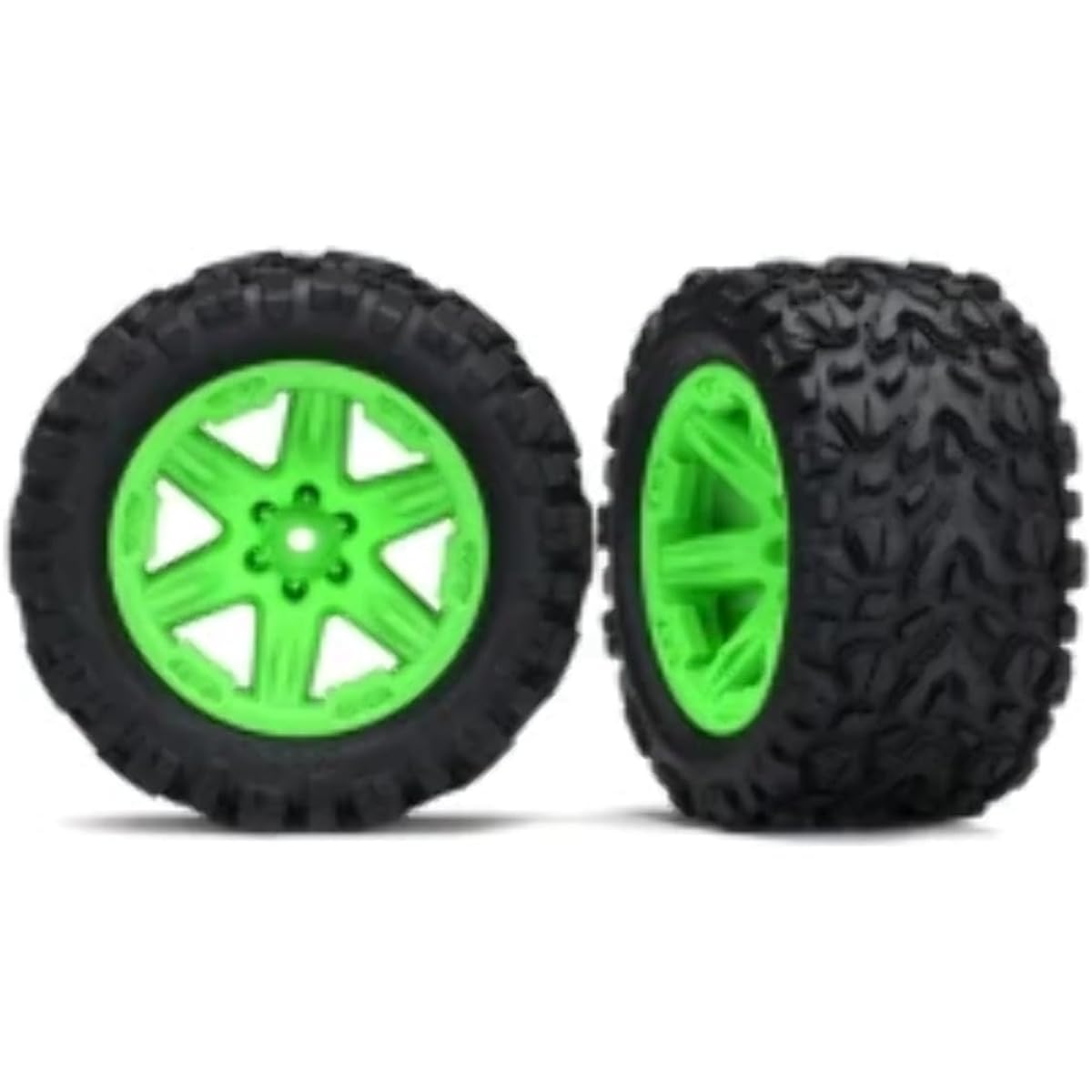 Traxxas 7.1cm Green RXT Wheels with Talon Extreme Tyres (2WD Rear)