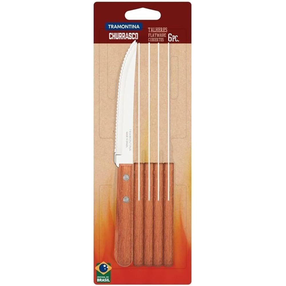 Tramontina Wood Pattern Tableware 16 Piece Set Natural Wood Made in Brazil Dynamic 22399/003 TRAMONTINA