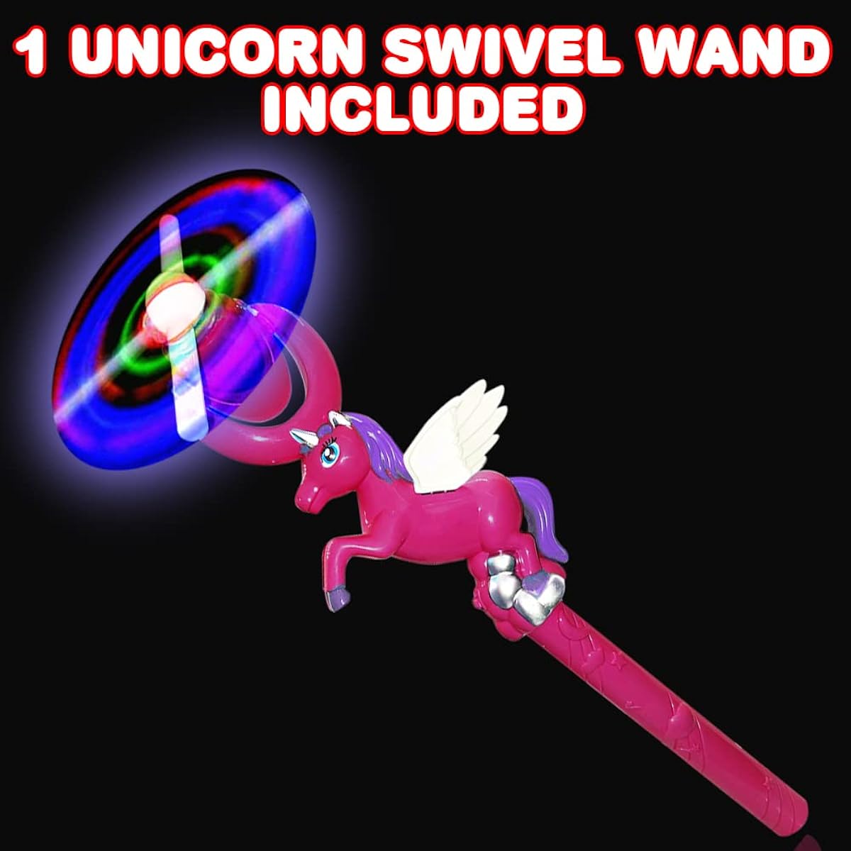 ArtCreativity Luminous Unicorn Spinning Wand, 15" LED Spin Toy for Kids, Batteries Included, Great Gift Idea for Boys and Girls, Unicorn Birthday Party Favors, Carnival Giveaways