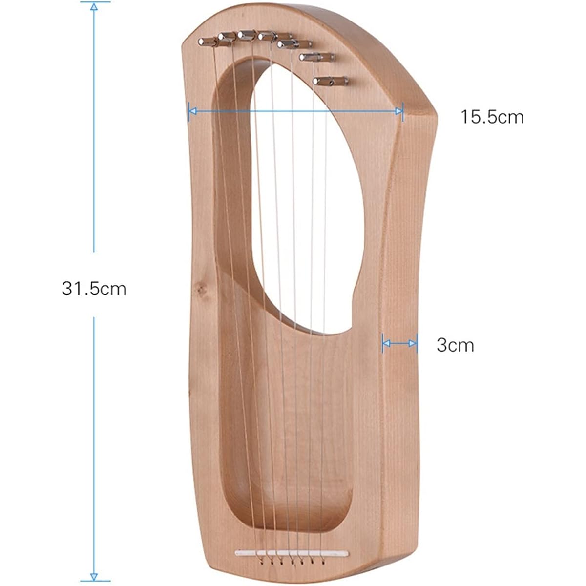 WowZza Lyra Harp 7 String Wooden Lyra Harp Strings Solid Birch Stringed Instrument with Carry Bag/1