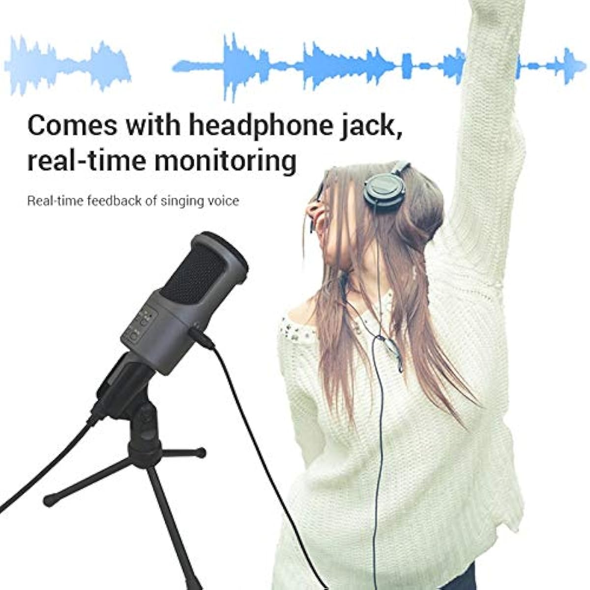 Microphone Professional Studio Cardioid Condenser Microphone Gaming Karaoke Computer PC USB Microphone Streaming Live Recording Microphone