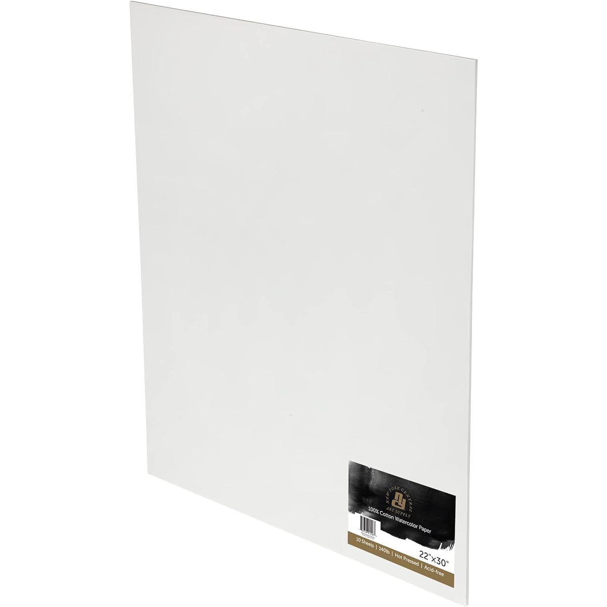 New York Central Watercolor Paper Sheets 22x30 Inch 140lb Hot Press 10 Pack - Professional Grade Acid Free Archival - For Wet & Dry Media