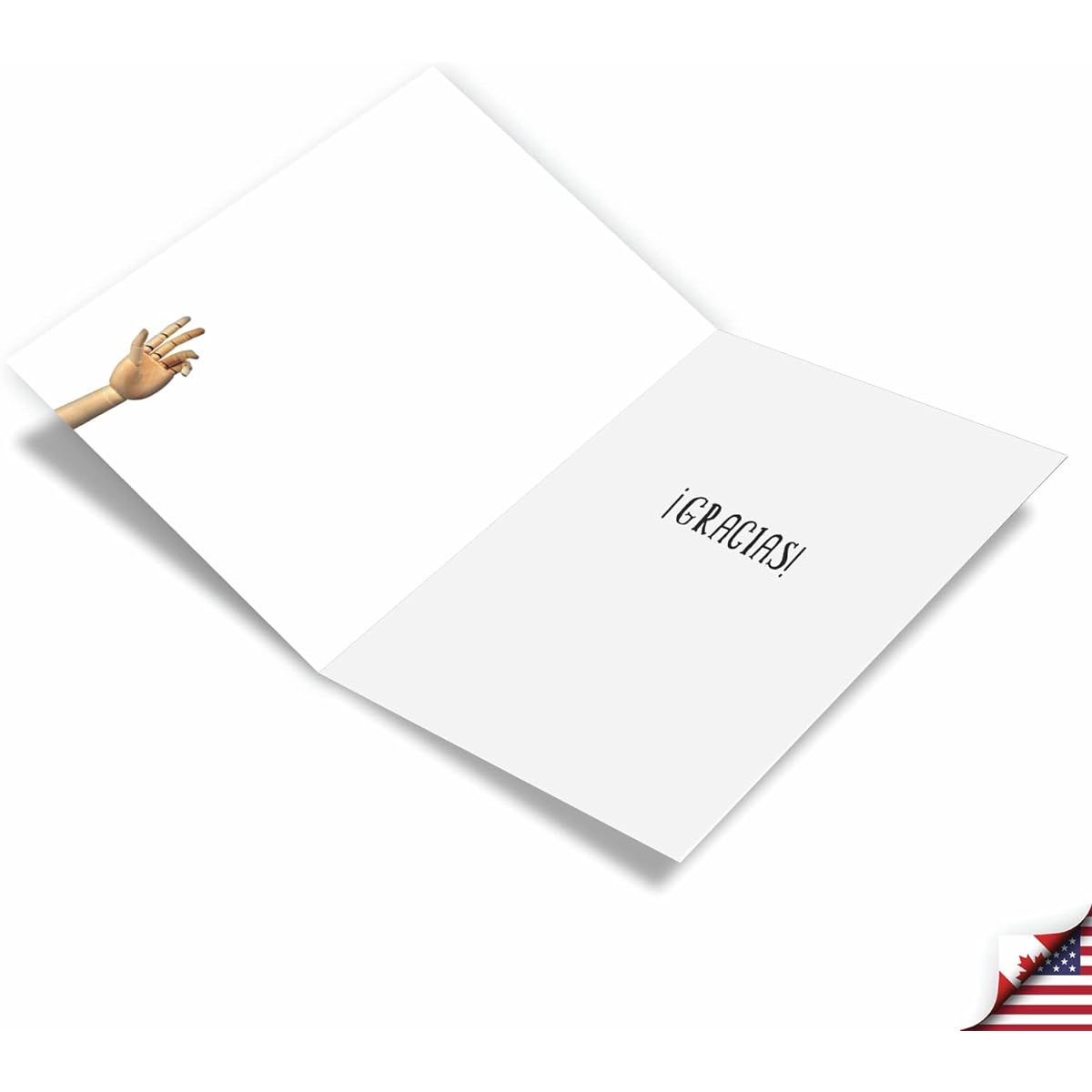 NobleWorks Humorous Spanish Thank You Paper Cards with 5 x 7 Inch Envelopes (1 Card) Dar una Mano C6877TYG-SL