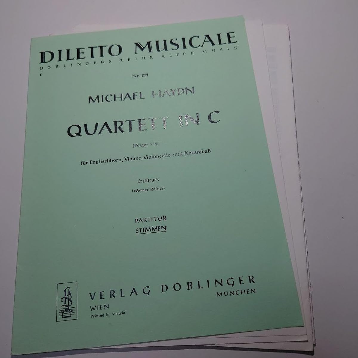 Michael Haydn English Horn Quartet Sheet Music