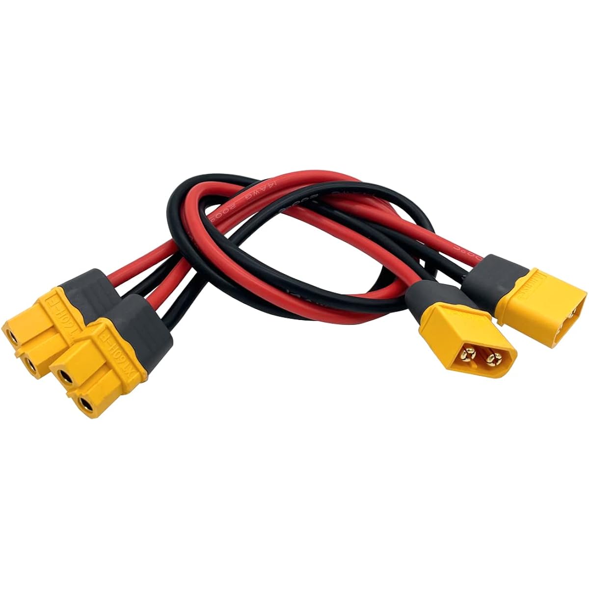 3pcs XT60H Plug Extension Cable XT60H Plug Male Connector XT60H Plug Female Connector Wire Adapter with 11.8inch 14awg Silicone Wire