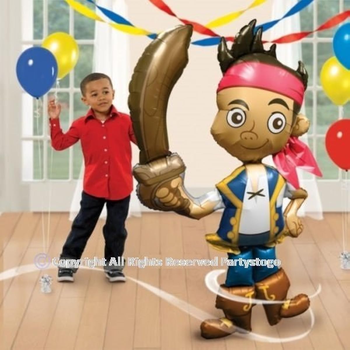 Jake and the Neverland Pirates Birthday Party Balloons Airwalker 75" 190cm Decorations Supplies Stands/Moving Around Huge