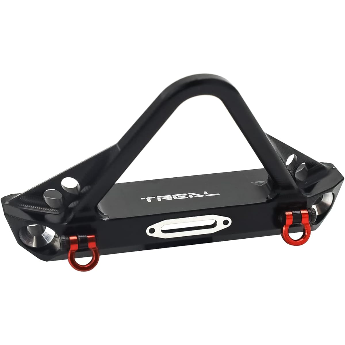 TREAL Axial SCX24 Gladiator Front Bumper with Shackle Alu 7075 CNC Machined for 1/24 RC SCX24 (Black)