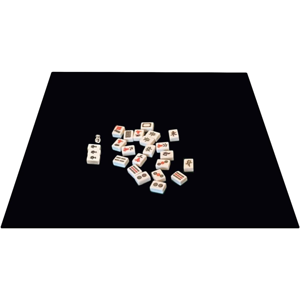 Black Mahjong Table Game Mat, Anti-Slip Mahjong Mat Game Table Cover Mat for Mahjong Board Poker Game, Noise Reduction Mahjong Play Mat, 31.4 x 31.4 Inch