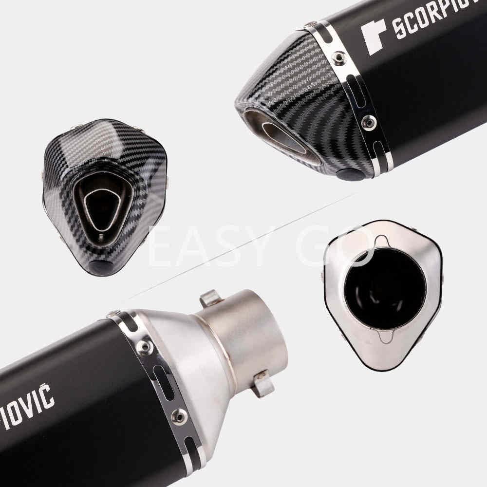 Slip-on Muffler Bike Silencer Universal Length 470mm 50.8mm Stainless Steel Bike Muffler Silencer Motorcycle Baffle Exhaust Pipe Exhaust Pipe (Color A, 470mm)