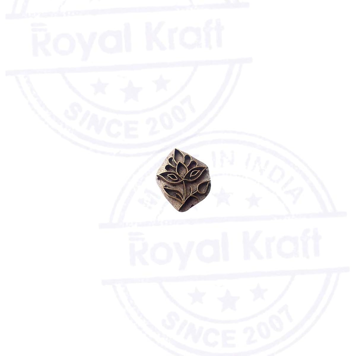 Wood Printing Brass Block - DIY Clay Pottery Biscuit Stamp BSA1-50 BSAtag014 Brown BSAtag014