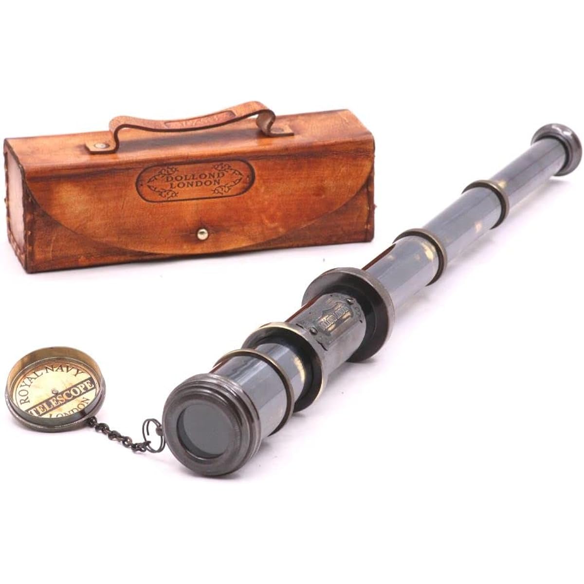 Stempunk Vintage Style Pirate Captain Boat Telescope/Spyglass Royal Navy with Case