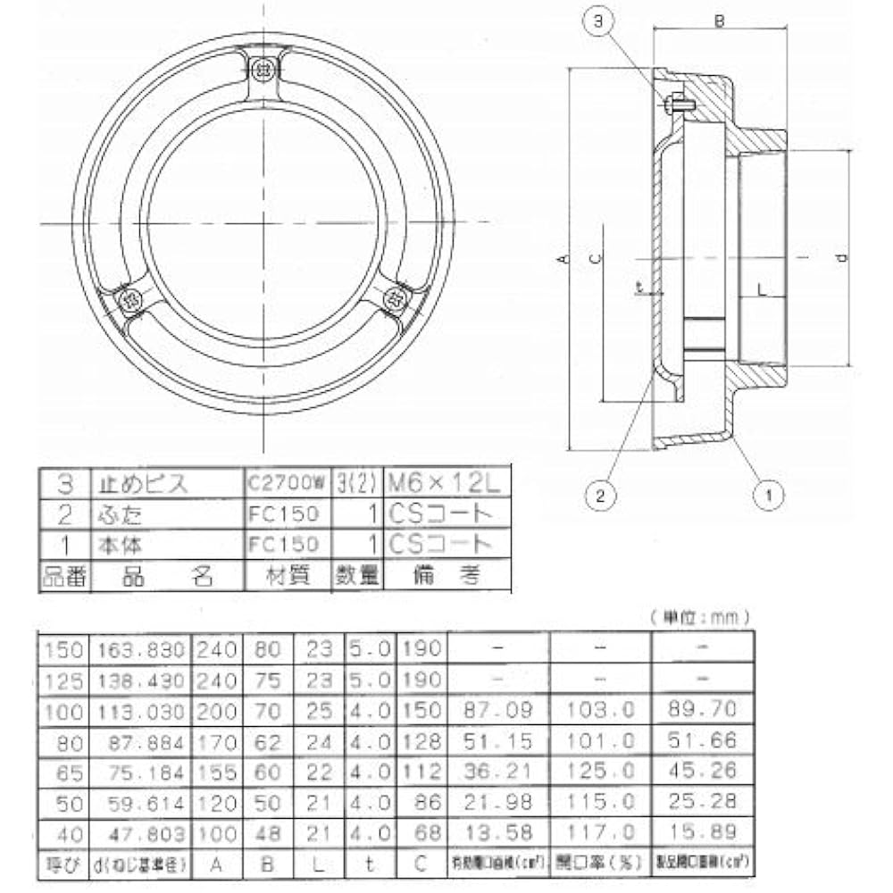 Chubu Corporation Ventilation Fan Vent Cap Cast Iron CVE-125 1