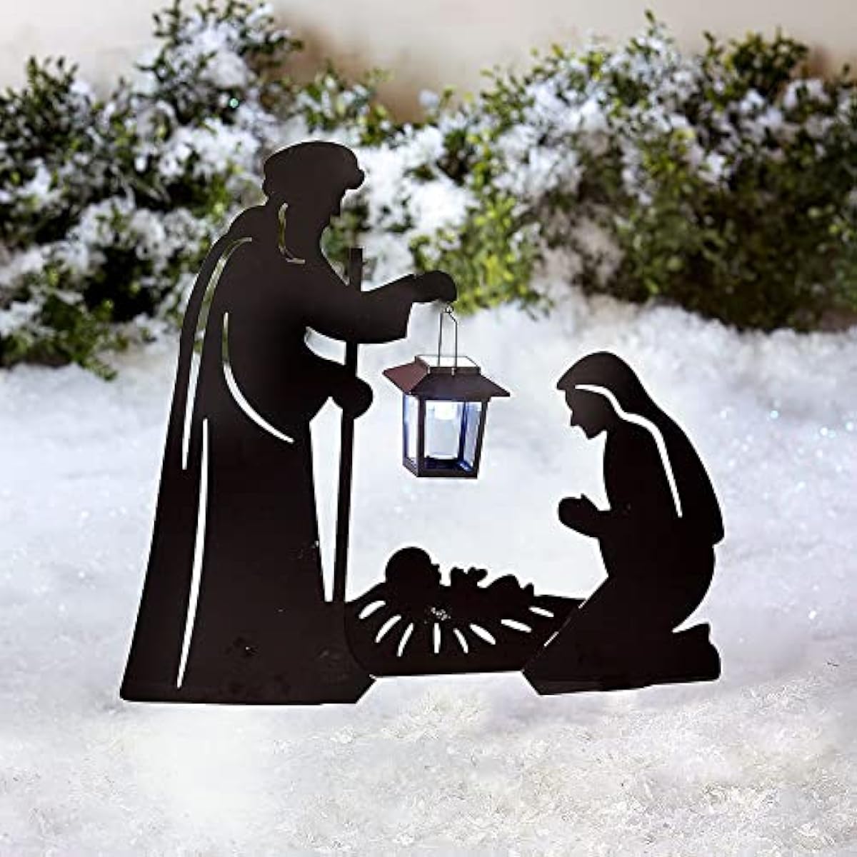 Solar Nativity Scene - Lighted Christmas Yard Stakes for Outdoor Decorations