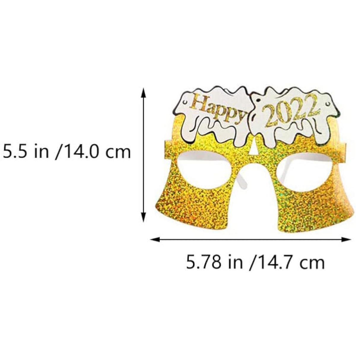 PRETYZOOM 12 Pack 2022 Happy New Year Eyeglasses Headband Set Fancy New Year Party Glasses Funny Eyewear Glitter Hair Tiara 2022 New Year Party Party Decorations Party Favors