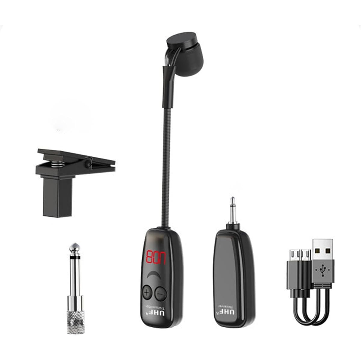 Freneci Saxophone Microphone UHF Microphone for Saxophone Mic Horn Universal Clarinet