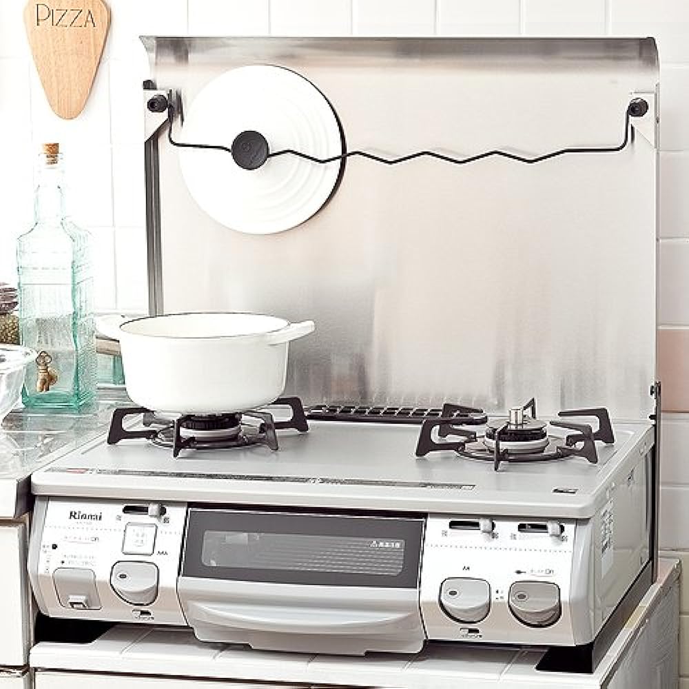 Ikenaga Iron Works Stove Cover Oil Splash Guard Dual Use Made in Japan Gas/IH 59.5 x 43 x 5cm Cooking Space Stove Lid Silver IK-10S