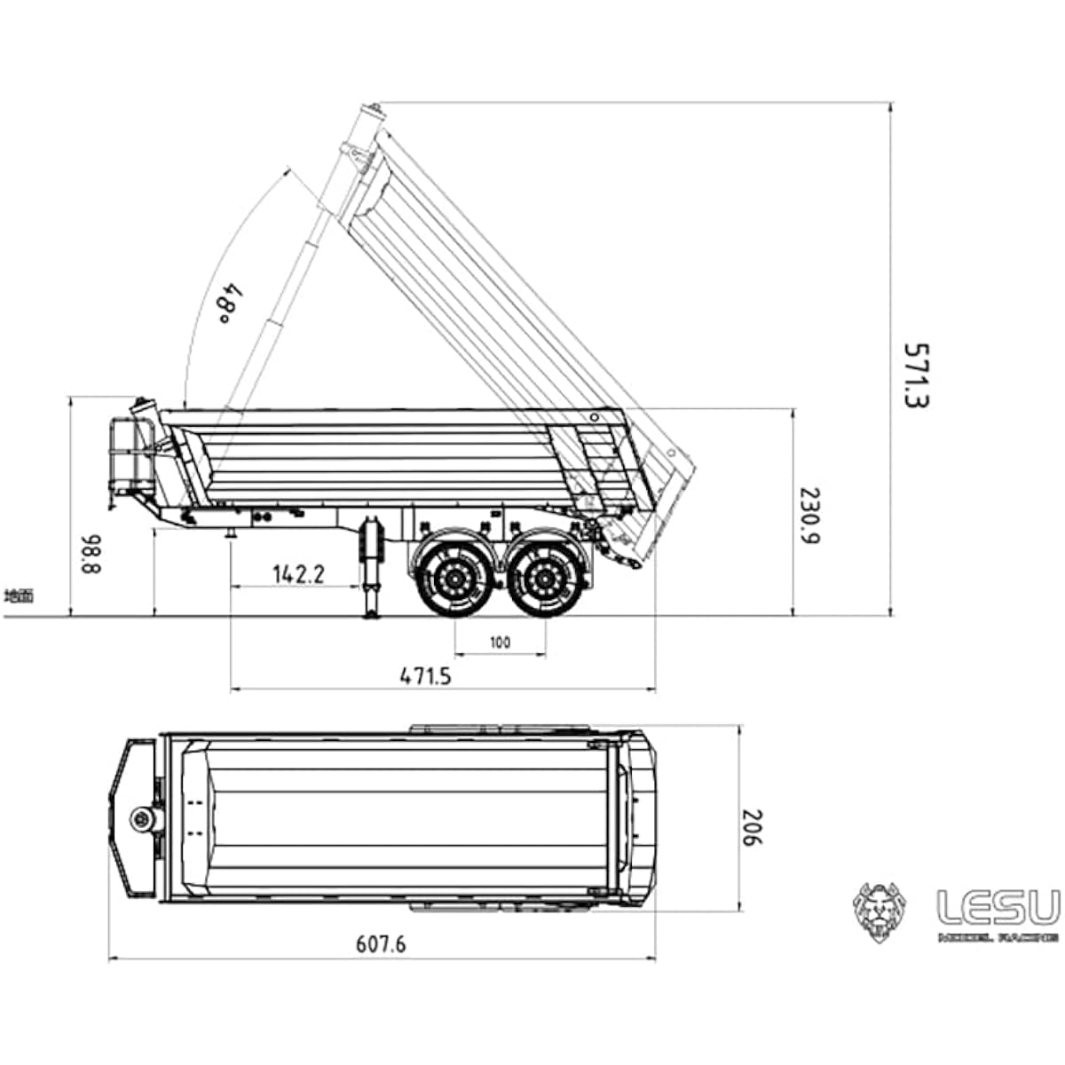 Metal LESU RC Hydraulic Damper Trailer Pump for 1/14 DIY Tamiya Remote Control Tractor Truck