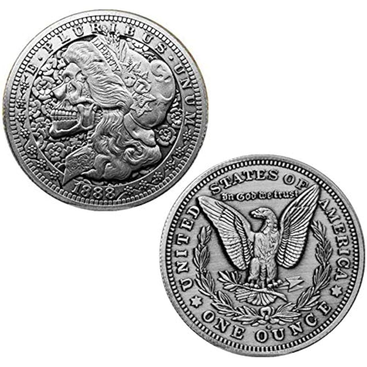 patpaw USA Challenge Coin Metal Skull Liberty Collection Coin