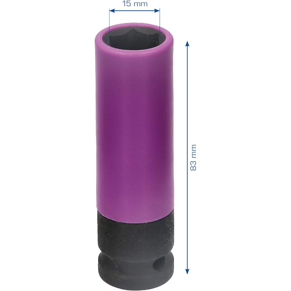 KS Tools 1/2" Impact Socket 15mm BT691004 for Aluminum Rims