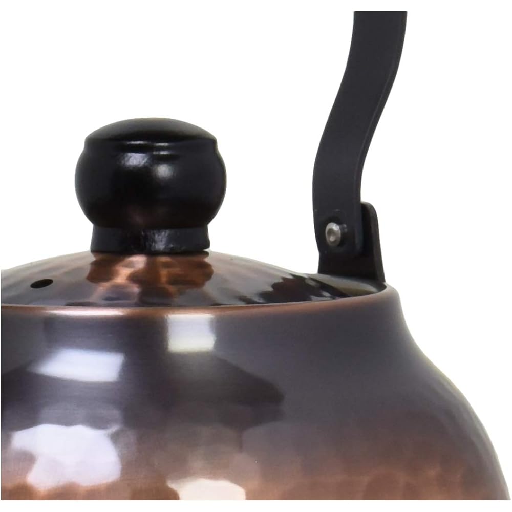 Shinko Metal Teapot, Shakudo Finish, 370ml, Pure Copper Shakudo Finish, Hammered Teapot, Hanging Type BC-202