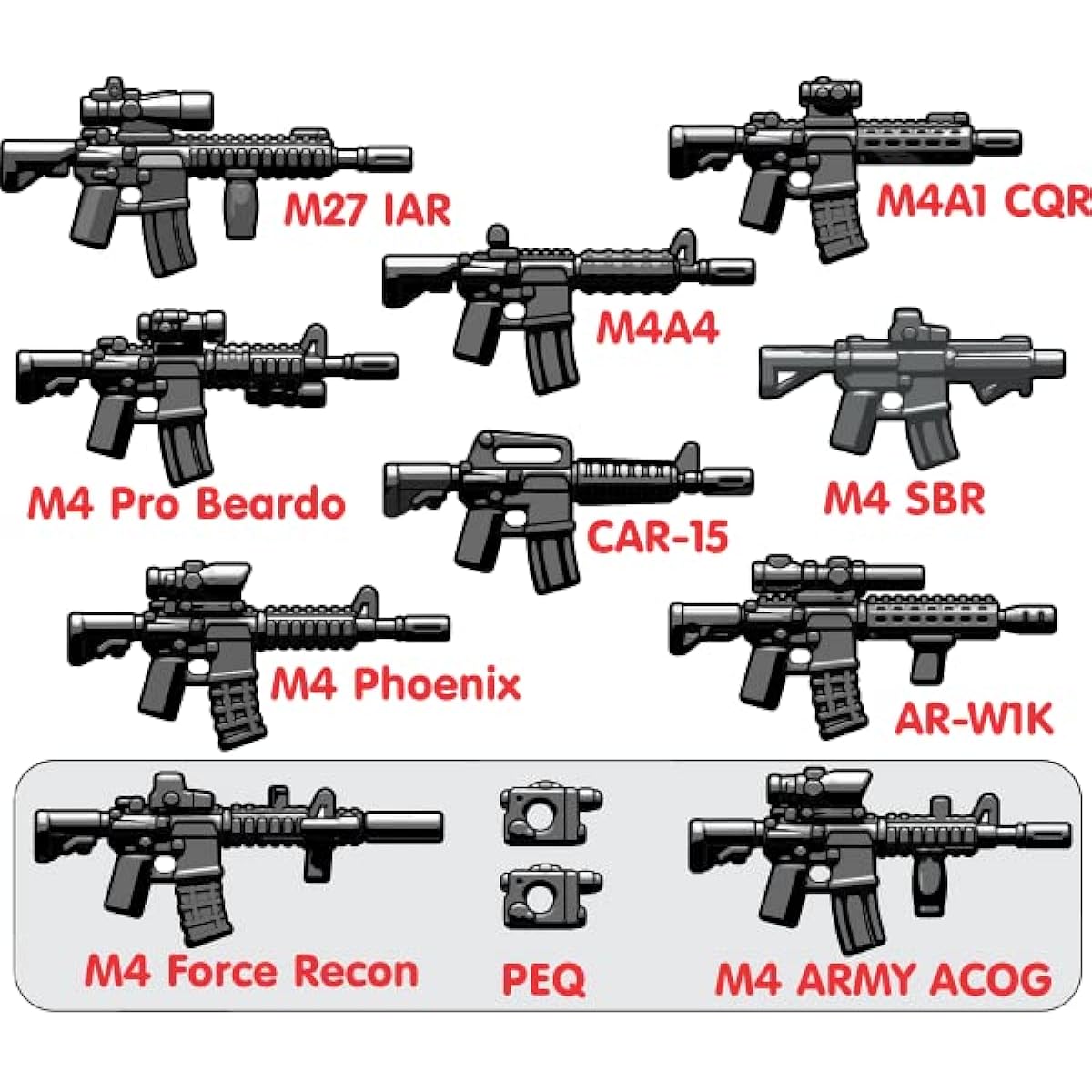 BrickArms Modern Combat Mission Weapons Military Pack for Minifigures