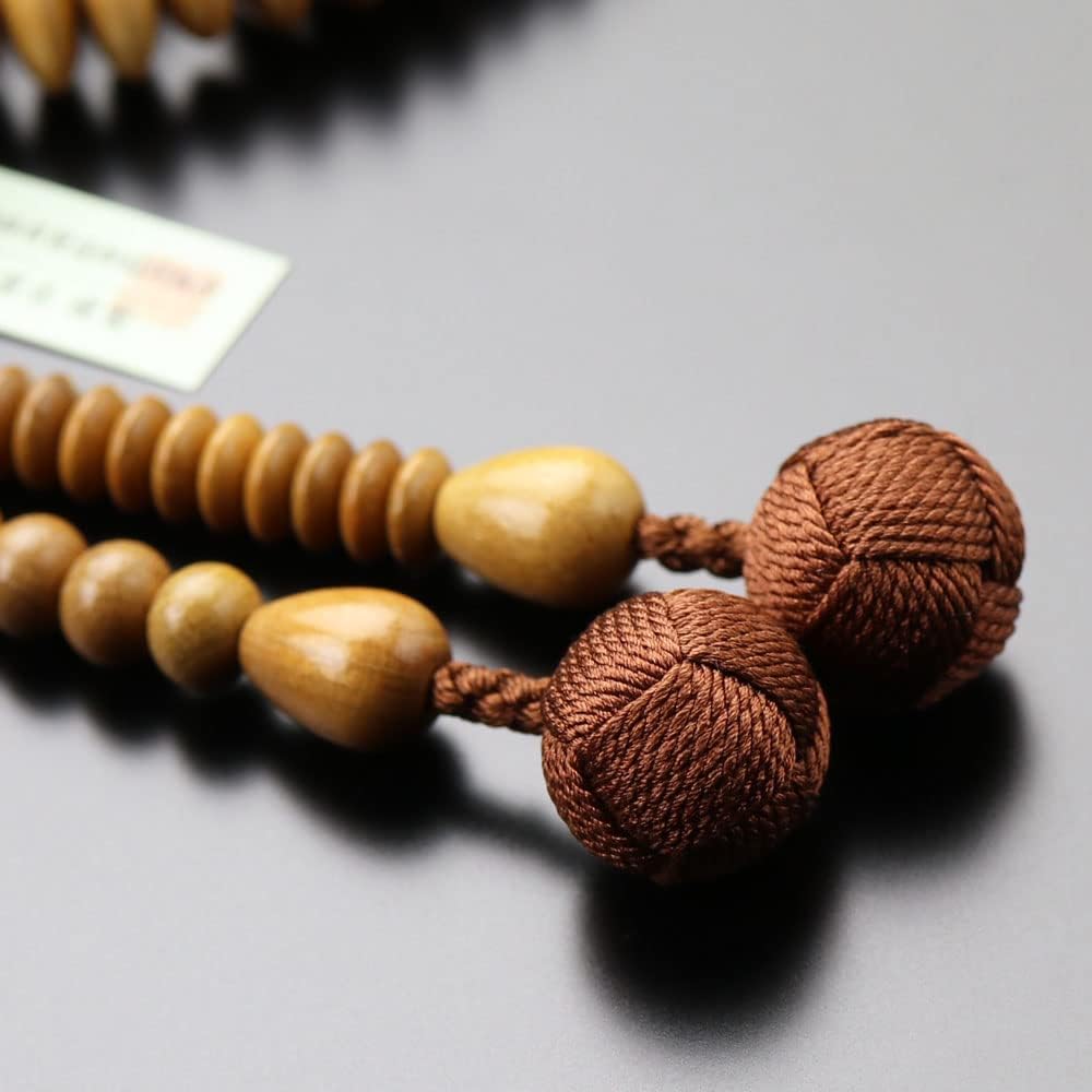 Nenju dot com Tendai sect prayer beads for men, 9 dimensions, Sebai, Sanskrit tenbo [Regular prayer beads, Kyoto prayer beads, 108 beads, Kyoto, domestic product, natural wood, 9 dimensions, for funerals, funerals, memorial services, memorial services, m