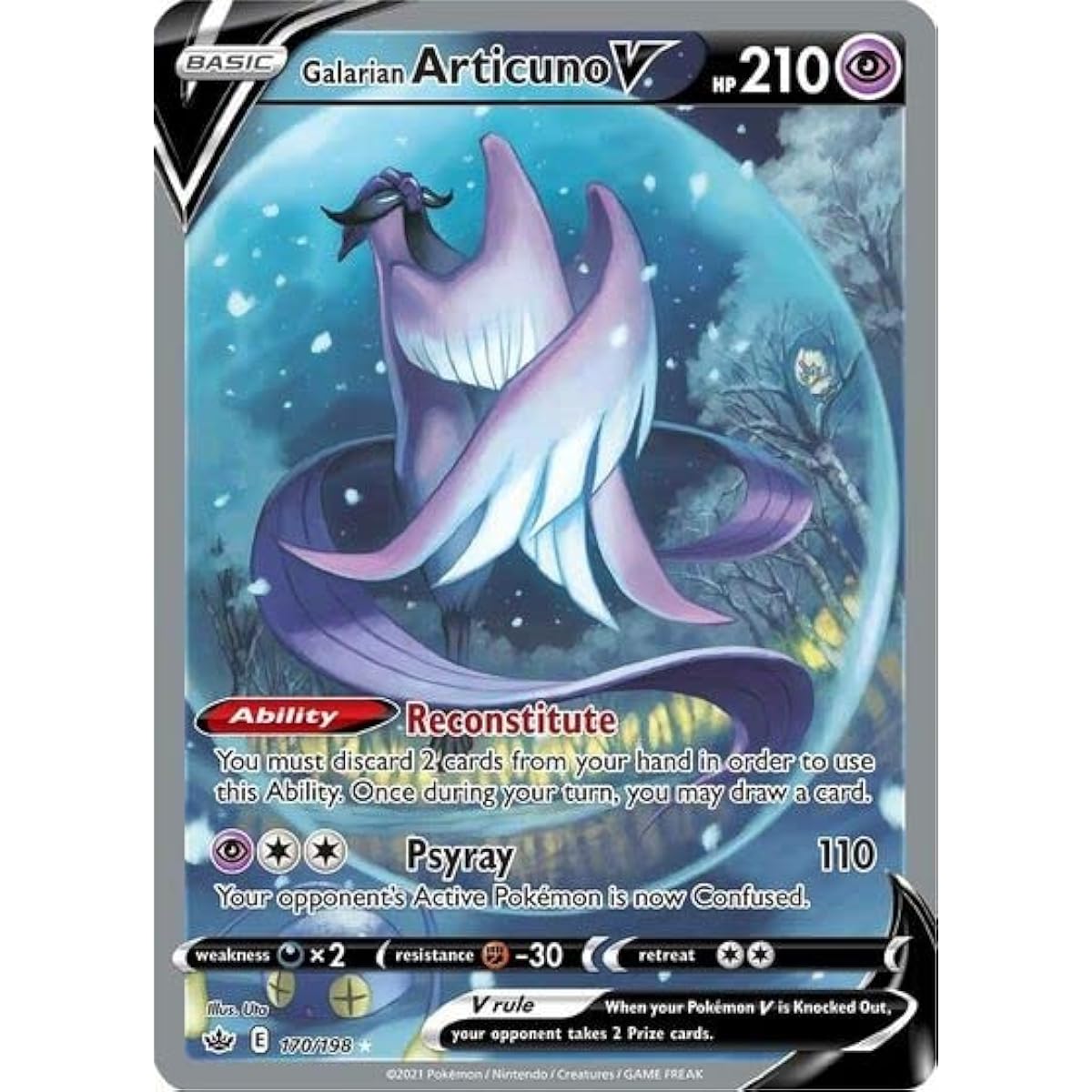 Galarian Articuno V - 170/198 - Full Art Ultra Rare - Sword & Shield - Chilled Reign