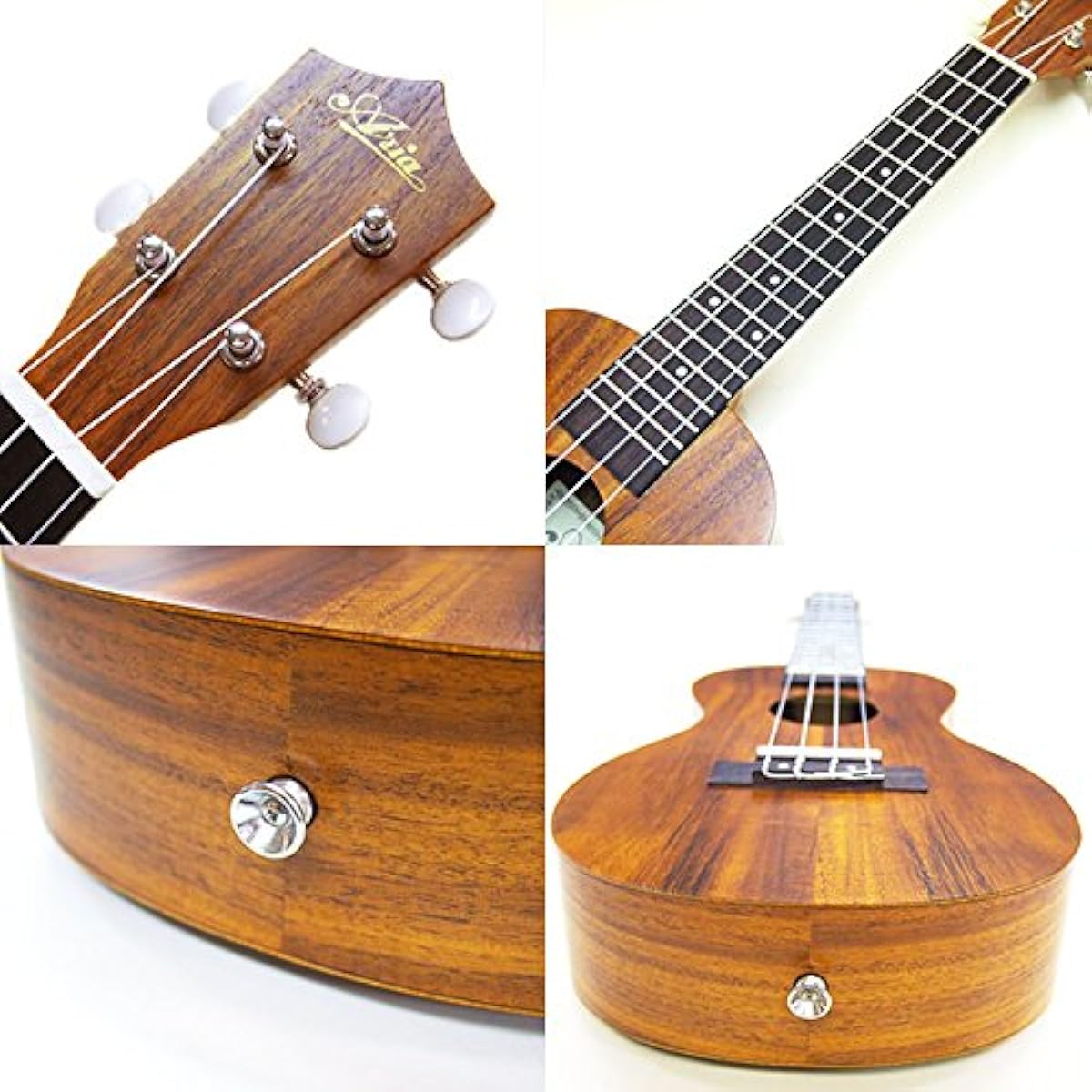 Ukulele ACU-1K Concert Size Acacia Ukulele Beginner Set SJB Instruction Book Clip Tuner Instruction DVD Included Aria Ukulele(u)