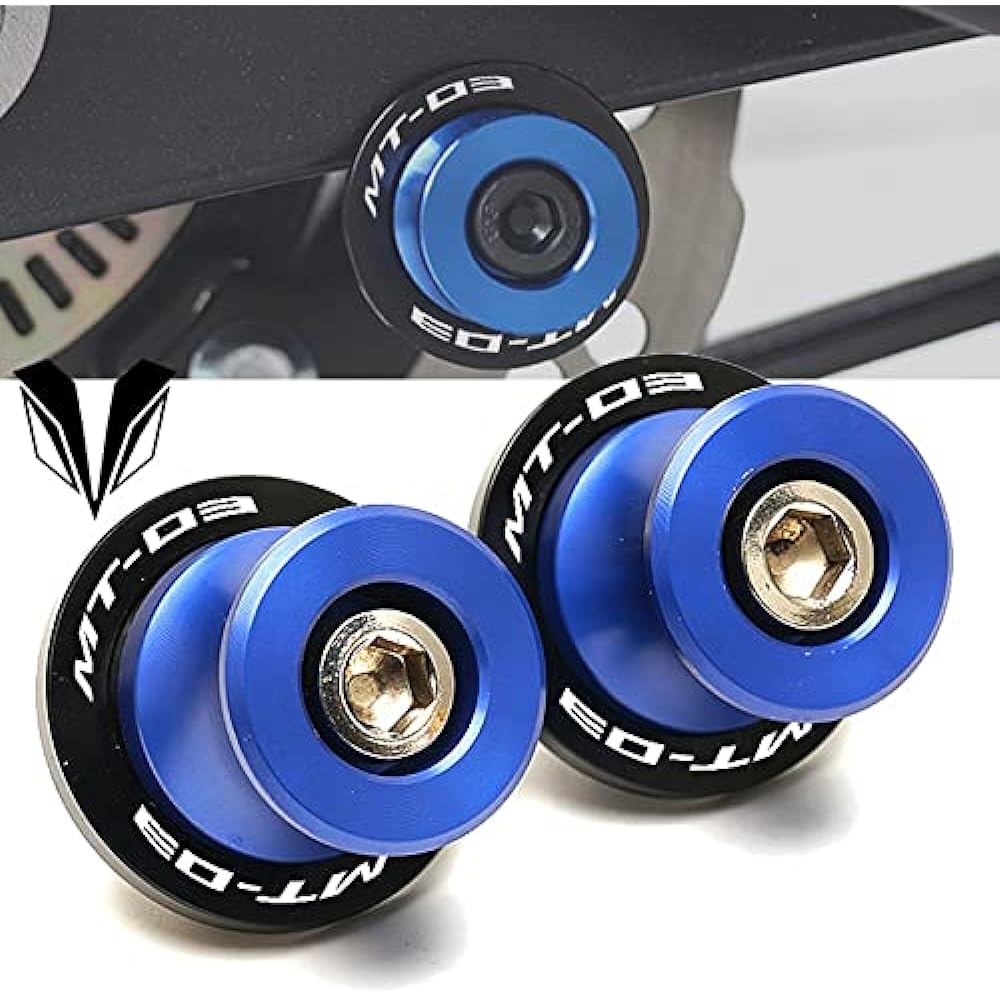 Swing Arm Spool Stand Screw Slider Motorcycle Accessories 6mm Swing Arm Spool Slider Stand Stainless Steel Screw Axle Point For Yamaha MT-03 MT03 Mt03 2014-2021 (Color: Gold)