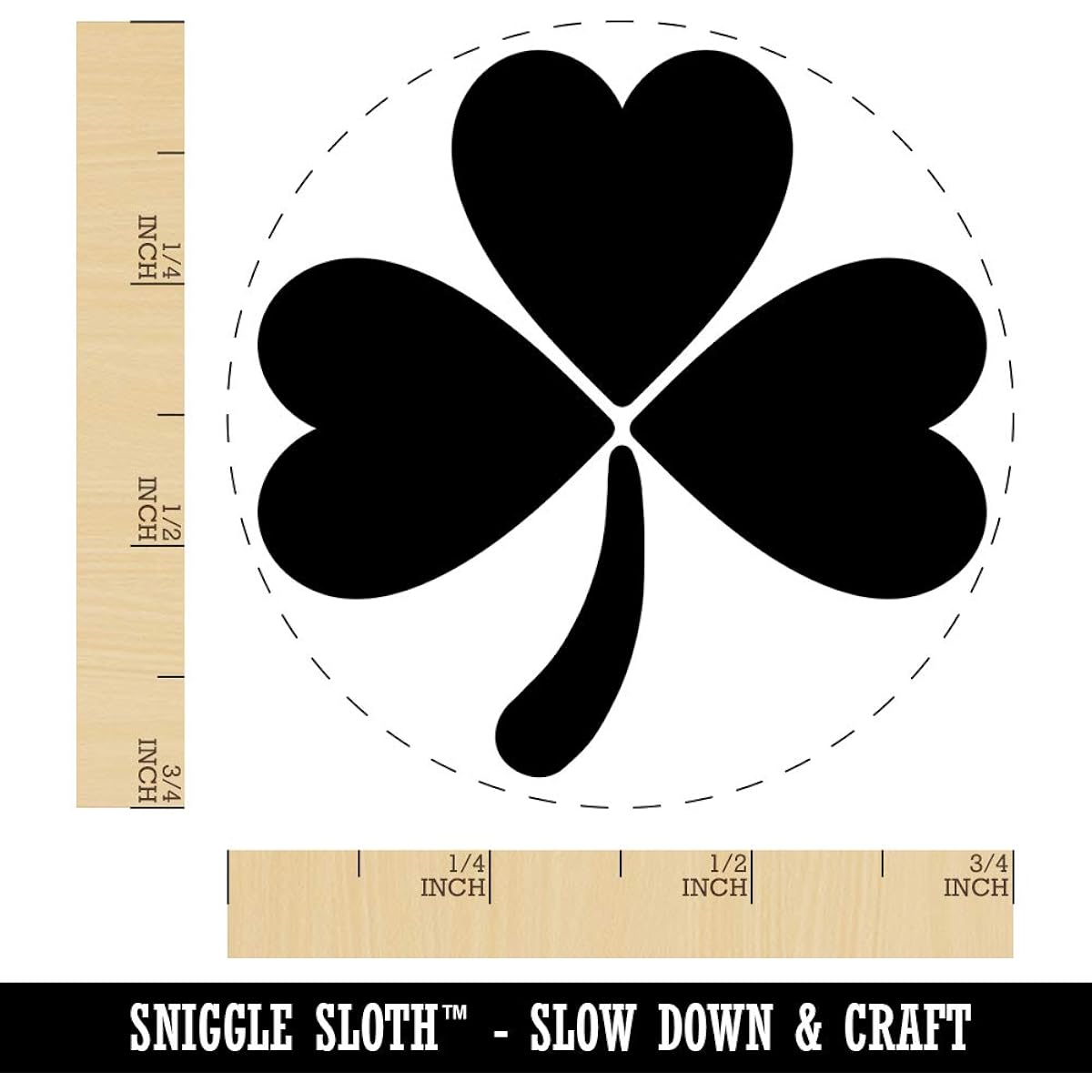 Three Leaf Clover Shamrock Rubber Stamp for Craft Planners - 3/4 inch Small