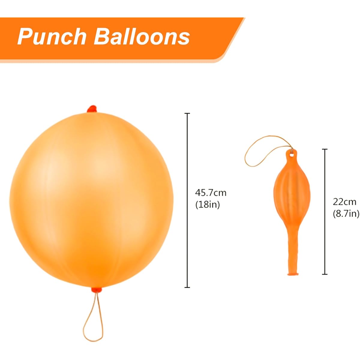 RUBFAC Punch Balloons, 25pcs Punching Balloons Heavy Duty Kids Bounce Balloons with Rubber Band Handles for Birthday Party