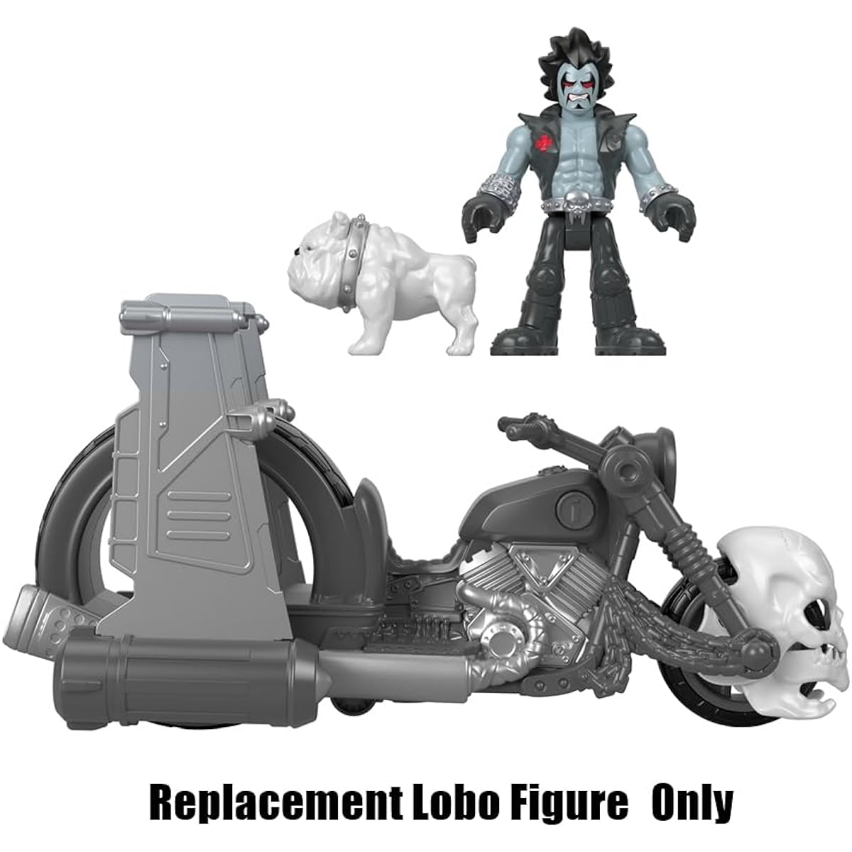 Fisher-Price Imaginext Playset Replacement Parts - GKJ24 ~ Super Friends Robot Figure and Motorcycle ~ Posable Robot Figure