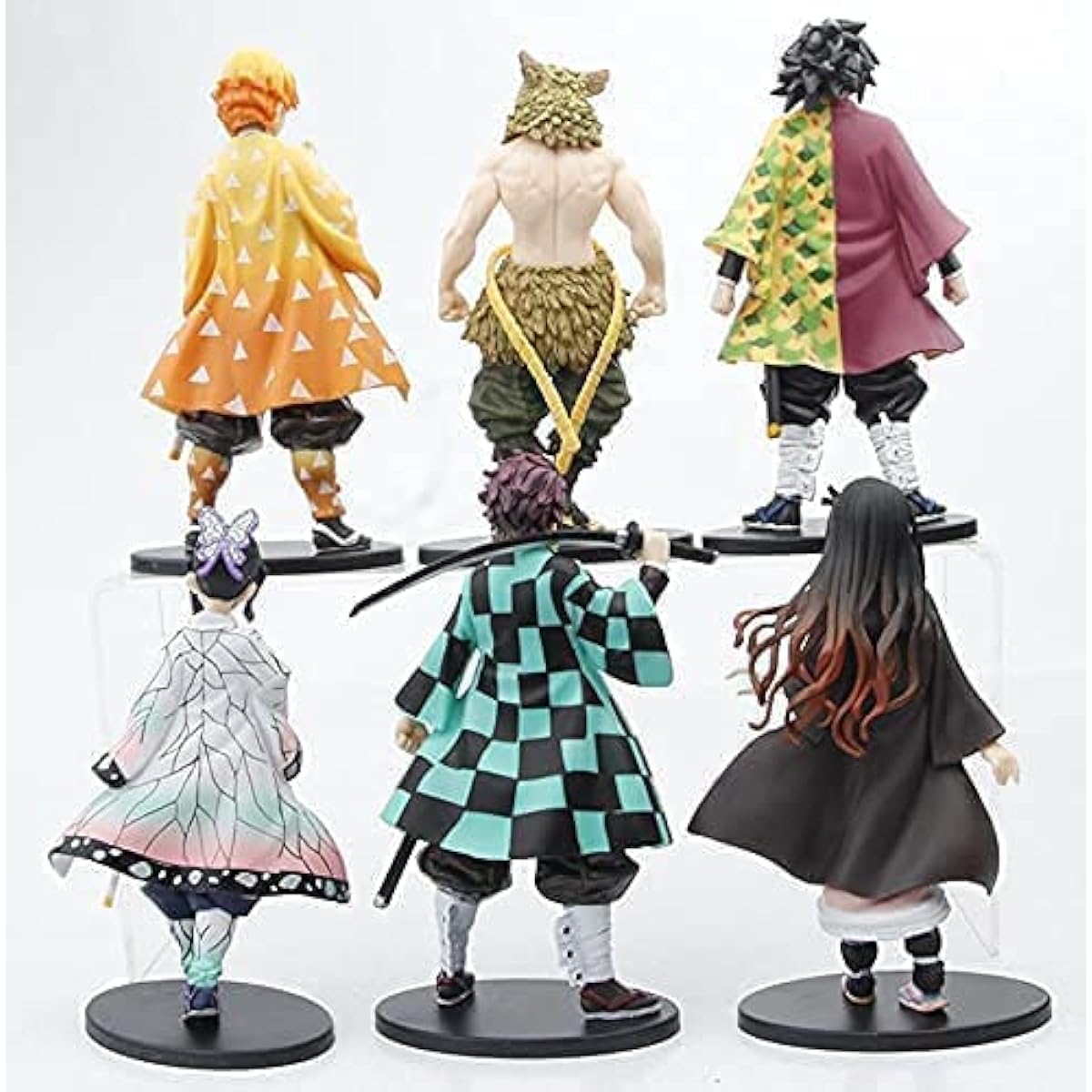 Demon Slayer Figures 6 Piece Set 6.3 Inch Kimetsu no Yaiba Toys Kimetsu no Yaiba Action Figures Tsuyuri Inosuke Tanjiro Nezuko Kyojuro Figures Anime Collection Figures Doll Toys