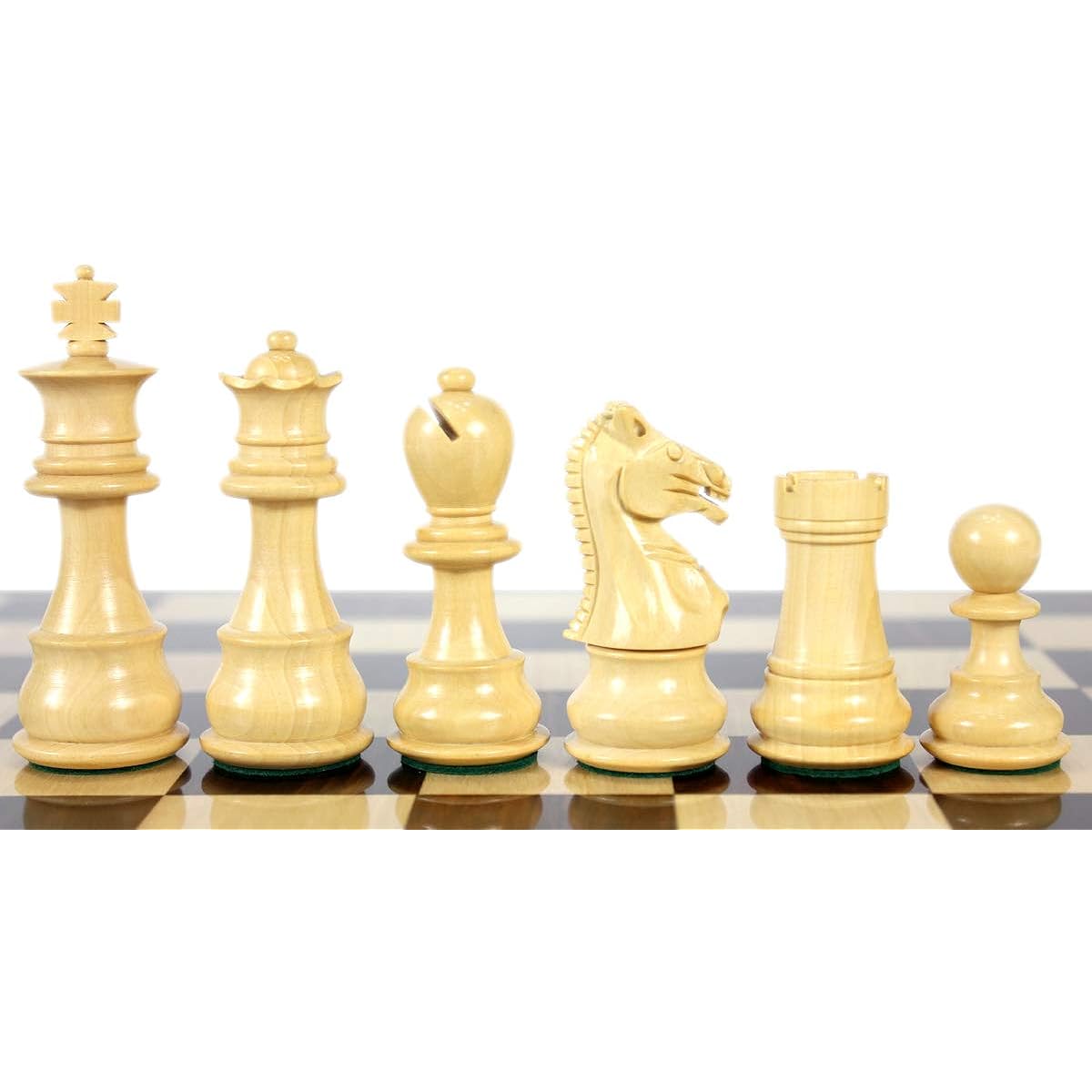 House Chess - Ebonized/Boxwood Galaxy Staunton Chess Set Wooden Pieces King 3" Height - Triple Weighted