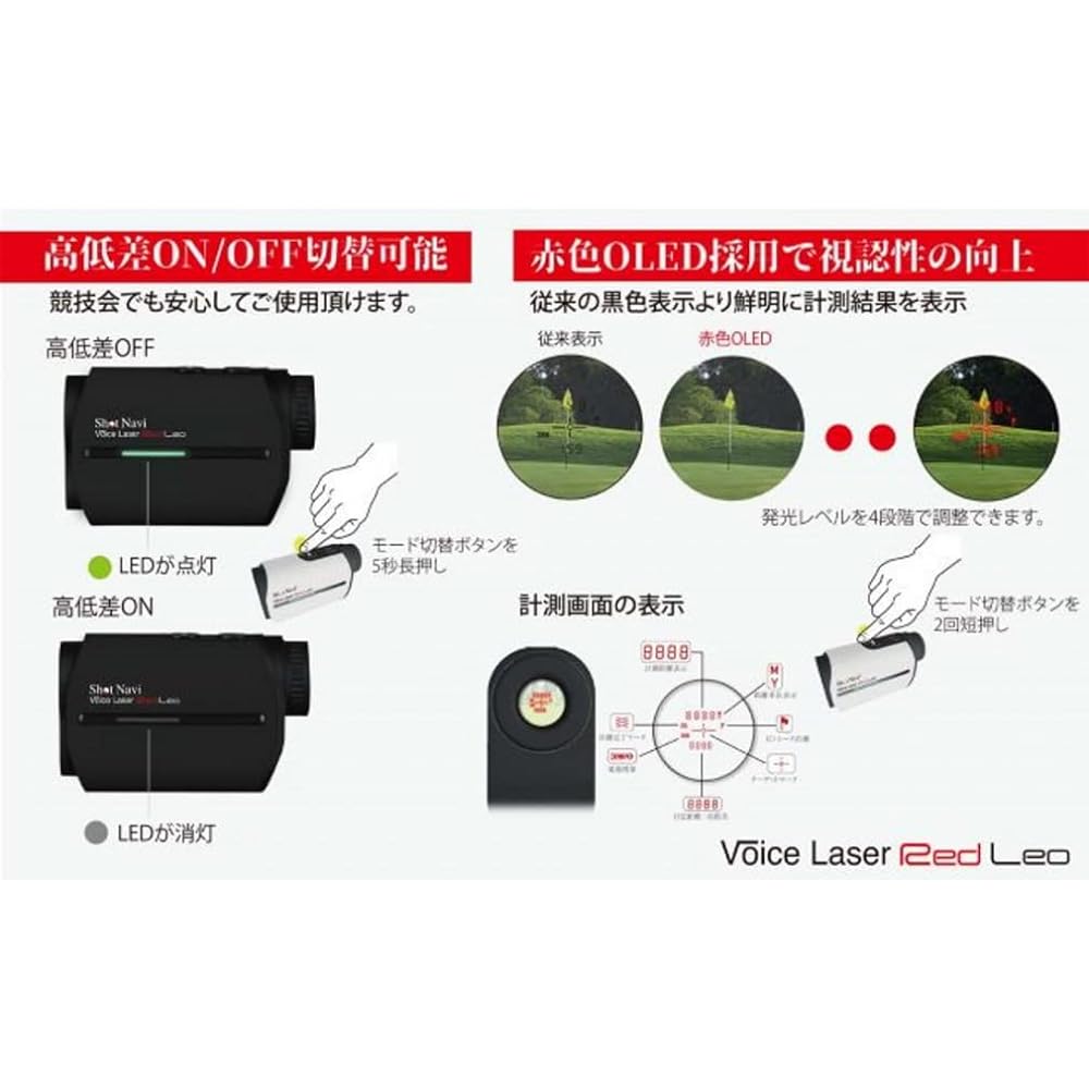 Shot Navi Golf Distance Measurement Device Red Leo MASTER BUNNY EDITION