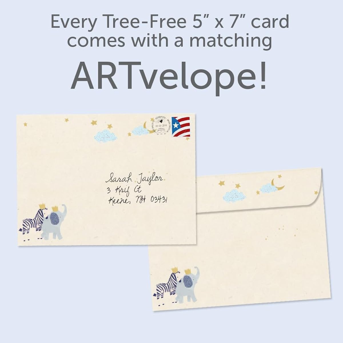 Tree-Free Greetings New Baby Boy Single 5"x7" Greeting Card with Matching Envelope, Eco-Friendly, Made in the USA, 100% Recycled Paper, Heart Felt, Kids, Welcome Sweet Boy (GO64419)