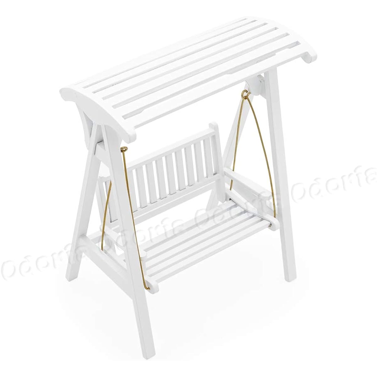 Odoria 1:12 Miniature Wooden Garden Porch Swing Chair Dollhouse Furniture Accessories