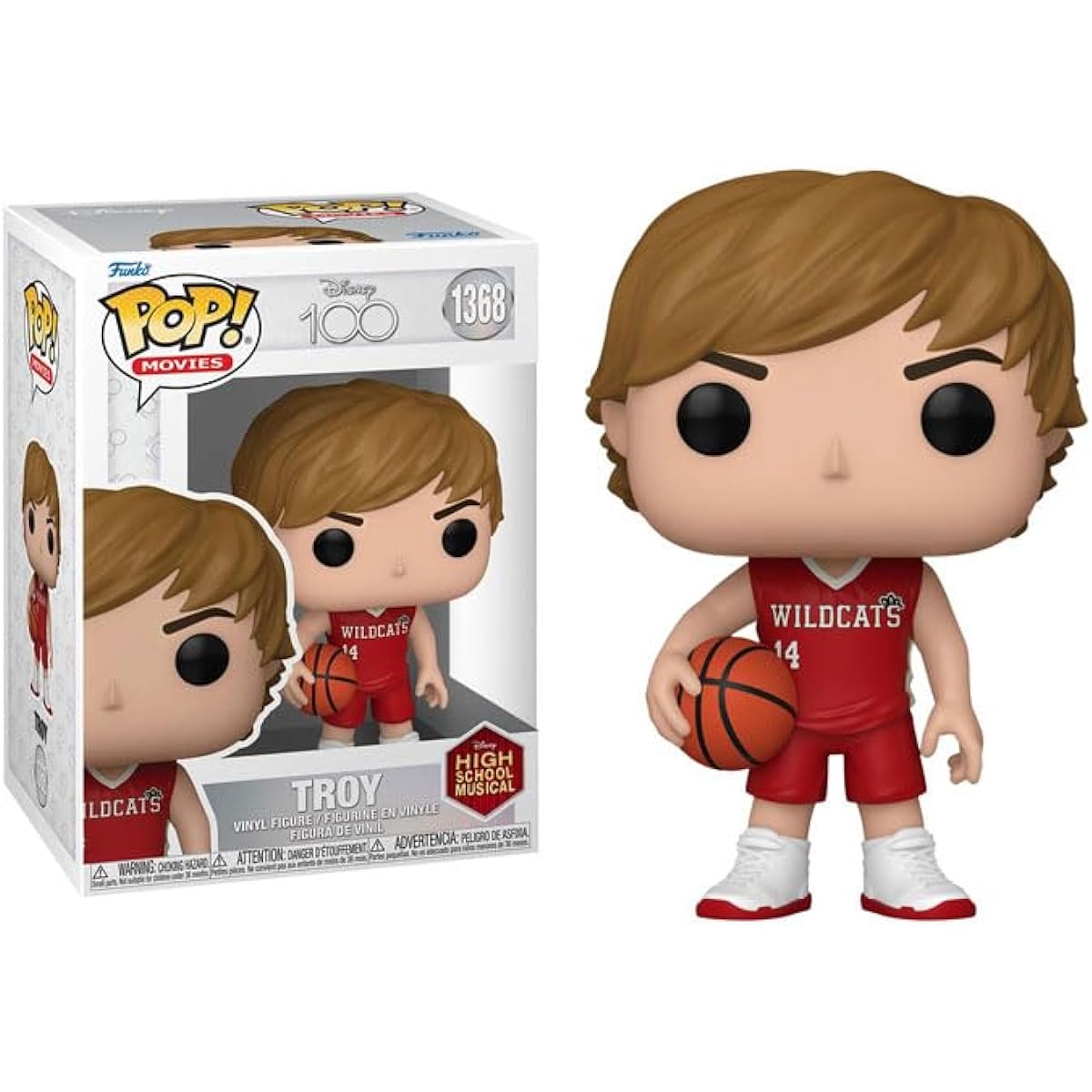 POP Disney 100: High School Musical - Troy Bolton Funko Vinyl Figure (Includes Compatible Box Protector Case) Multicolor 3.75"