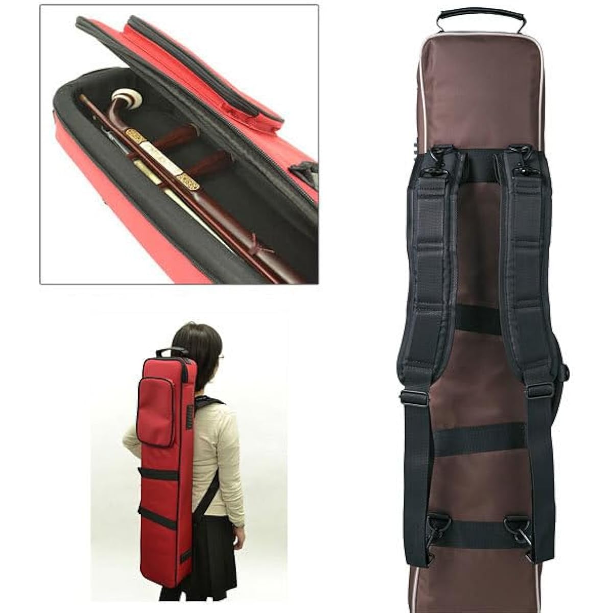 Kogetsukotobo NKB-03 Red Erhu Carrying Bag, Can be Used as a Backpack, Erhu Case