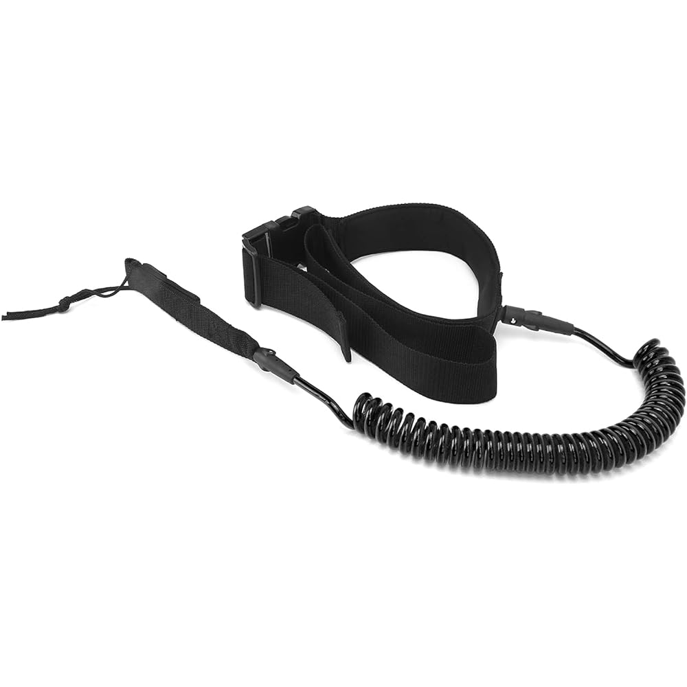 Liccx Surfboard Waist Rope, Surfing Surfboard Leash Heliciform (Black)