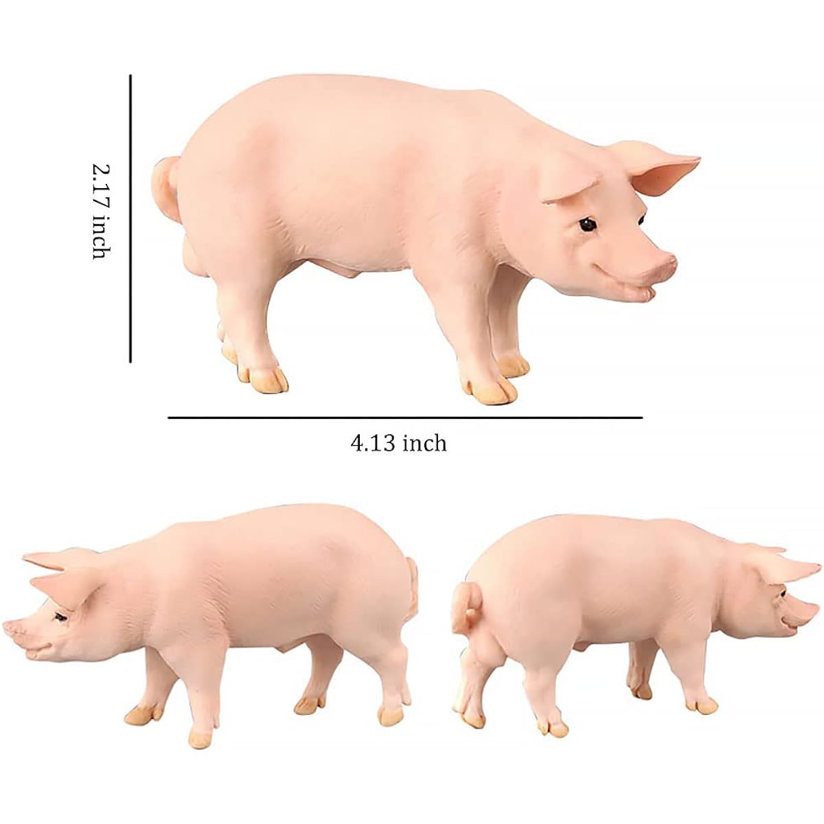 BLAPNK 4 Pcs Realistic Farm Pig Animals Model Figure Toy Set, Barn Farm Pig Family Figurines Collection Playset Preschool Science Educational Learn Cognitive Props
