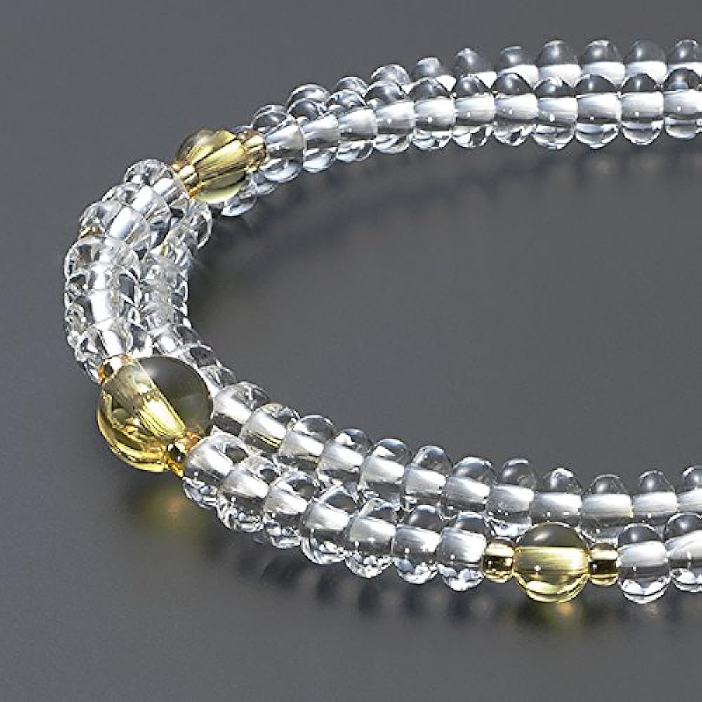 Buddhist Altar Shop Takita Shoten Specially Selected Bracelet Prayer Beads, 108 Beads, Genuine Crystal, Tangerine Beads, Citrine Tailor ◆ Genuine (Official) Mala Bead Bracelet, Brace Prayer Beads, Bracelet Prayer Beads, Power Stones, Two Wheels [Certific