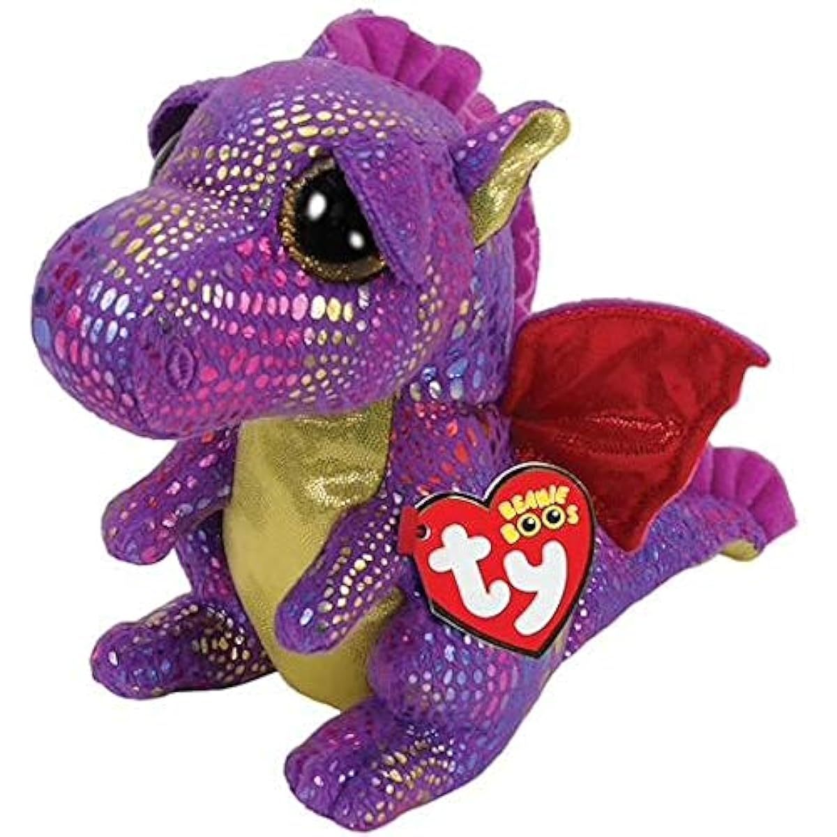 Ty Beanie Spectra Dragon Plush Doll Toy Regular Exclusive 6" Purple Multi 6.5"