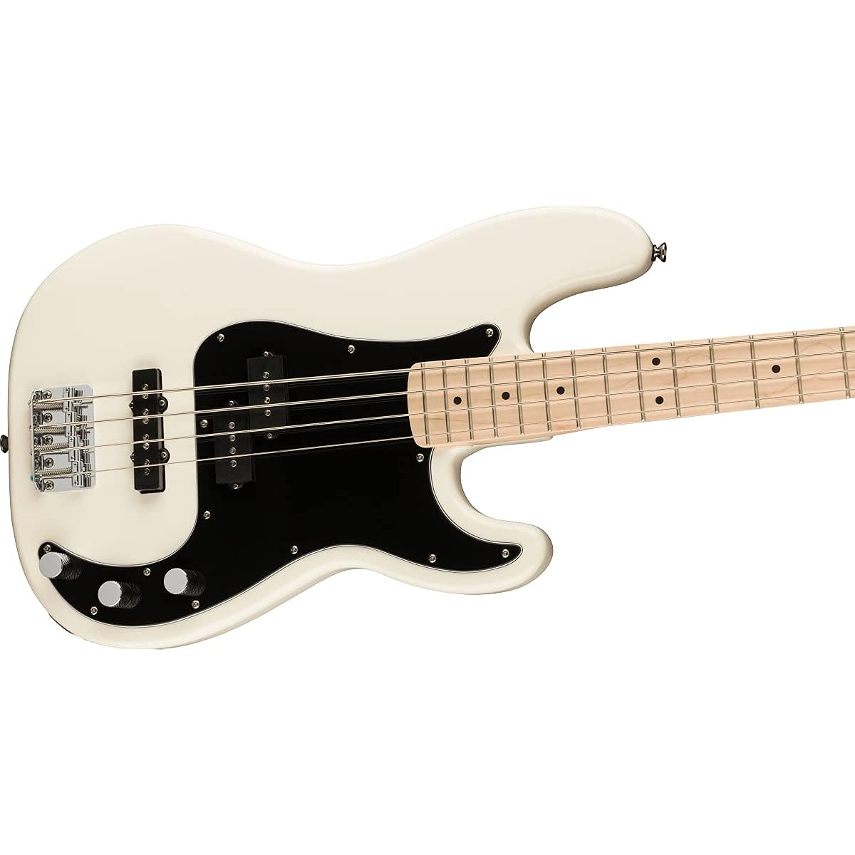 Squier by Fender Electric Bass Affinity Series™ Precision Bass® PJ, Maple Fingerboard, Black Pickguard, Olympic White with Soft Case