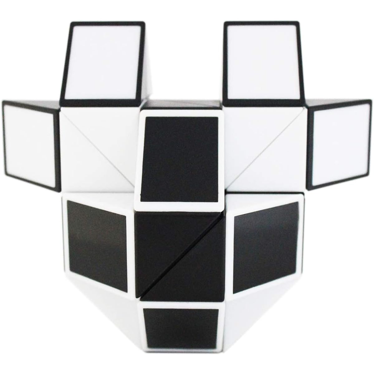 Mipartebo Magic Snake Ruler Cube Puzzles 36 Wedges Brain Teaser Twist Toys White and Black
