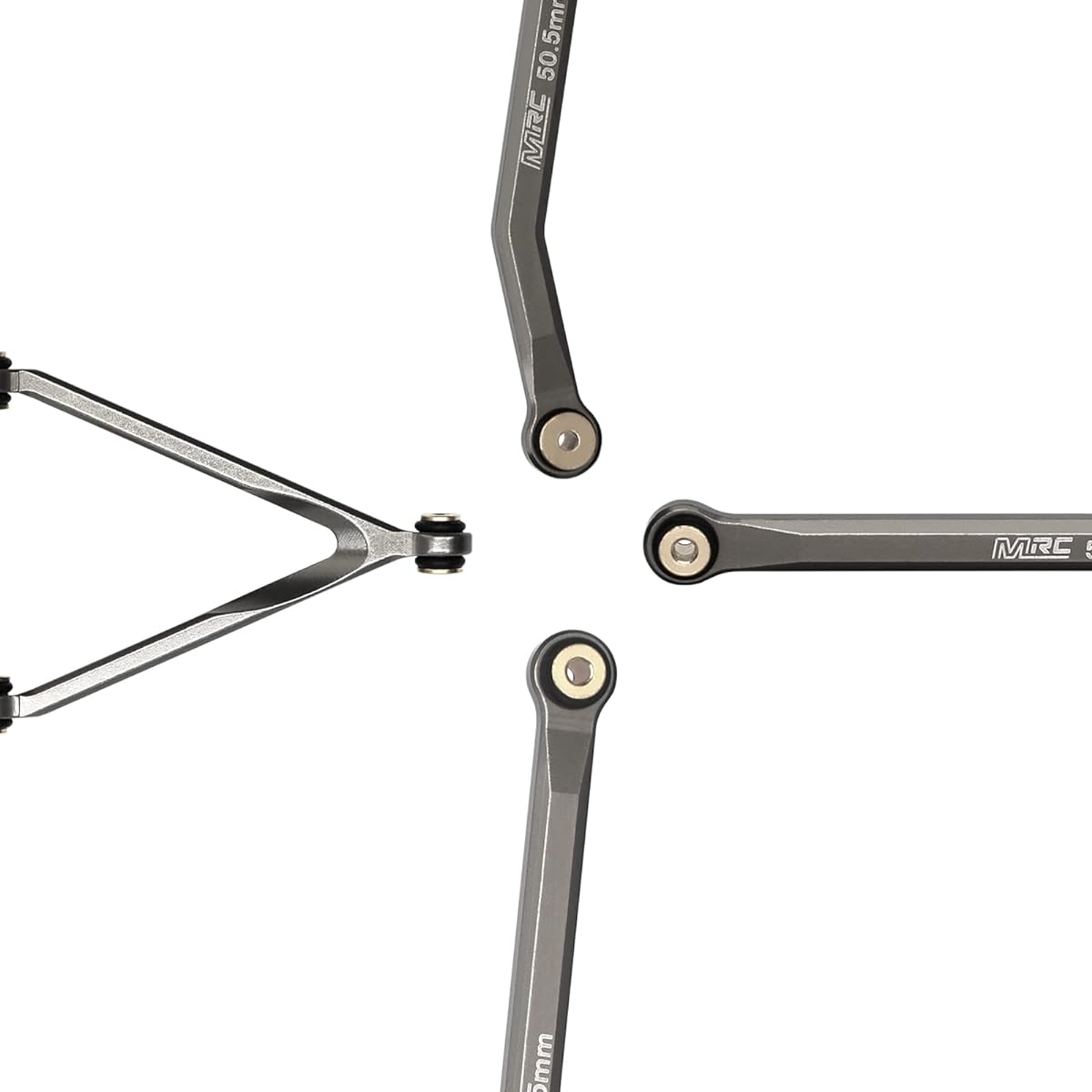 MRC SCX24 High Clearance Link CNC Alloy Chassis Linkage Kit SCX24 C10 JLU AXI0002 AXI0001 for Bronco Axial 1/24 RC Crawler Car (Titanium)