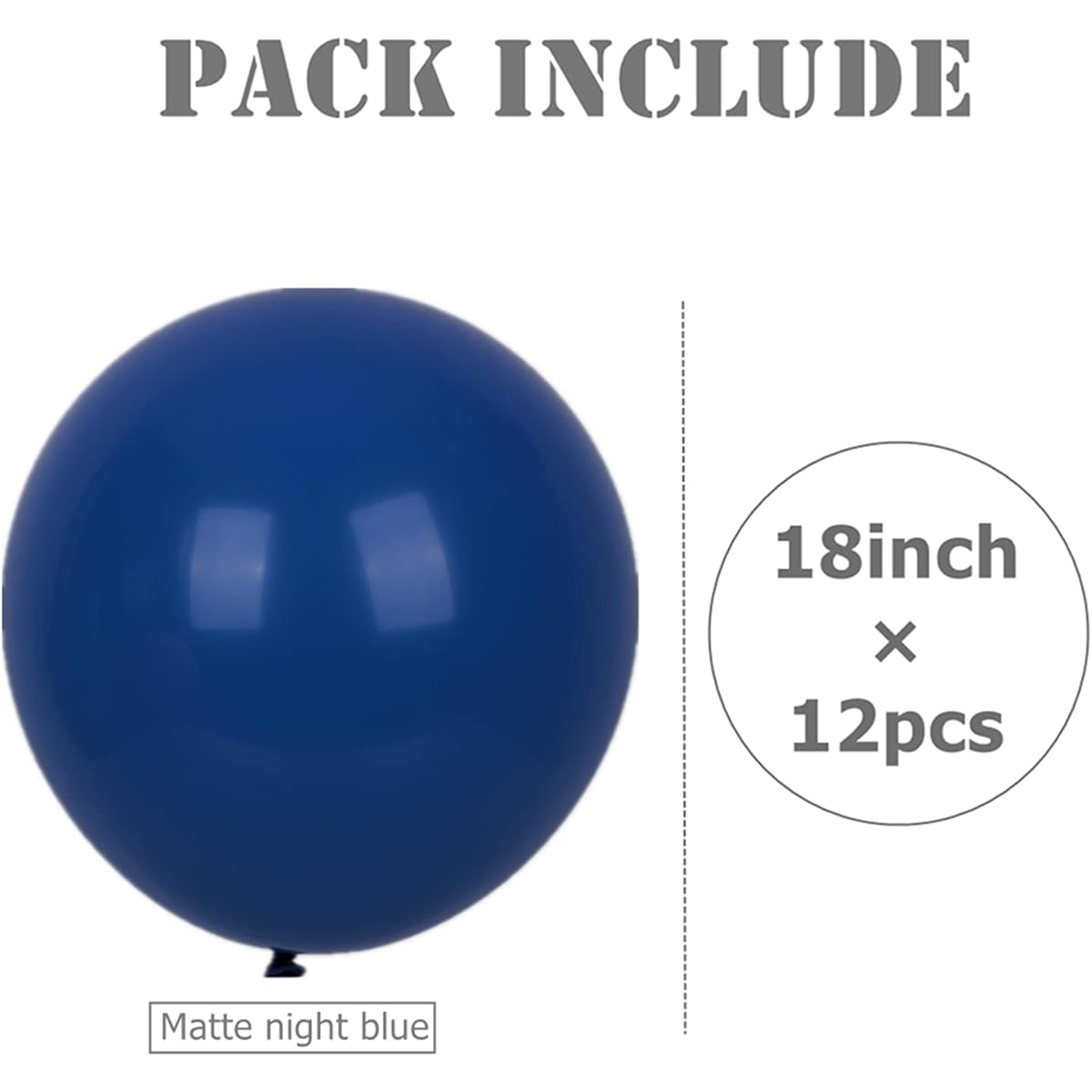 12 Pcs 18 Inch Dark Blue Balloons Thick Latex Balloons,Romantic Balloons Big Navy Blue Balloon Decorations Night Blue Party Balloons for Wedding Birthday Party Halloween Christmas Baby Shower Carnival