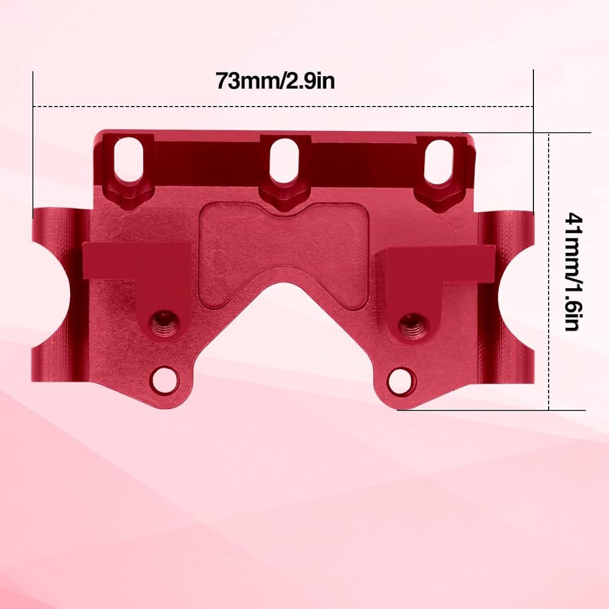 OGUNKE RC Aluminum Front Bulkhead with Mounting Screws Upgrade Parts for 1/10 Traxxas Slash 2WD Rustler Stampede Bandit (Replacement Part: #2530 #2530A) Red