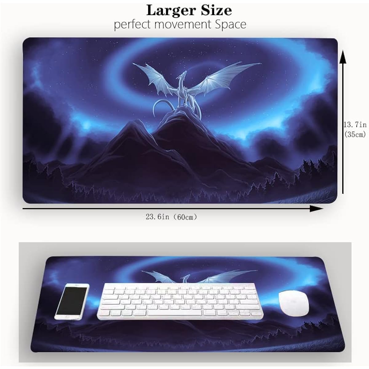 Fantasy Black Lotus TCG Playmat 24 x 14 Inch Game Mat MTG DTCG CCG RPG Trading Card Inked Game Playmat Smooth Surface Battle Game Rubber Collection Cool 13